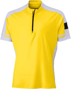 James & Nicholson | Pánské cyklistické tričko s 1/2 zipem sun yellow 3XL