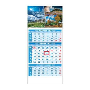 Plánovací kalendár ŠTANDARD 3M modrý 2023  Obrázok D