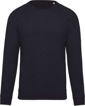 MEN'S ORGANIC COTTON CREW NECK RAGLAN SLEEVE SWEATSHIRT French Navy Heather L