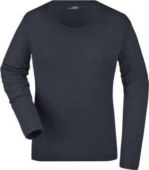 James & Nicholson | Dámské žebrované tričko s dlouhým rukávem navy XL