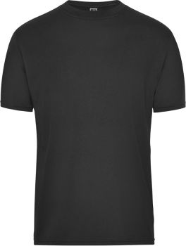 James & Nicholson | Pánské pracovní tričko z bio bavlny - Solid black XL