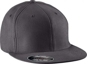 FLEXFIT® BRUSHED COTTON CAP WITH FLAT PEAK - 6 PANELS Deep Grey S/M