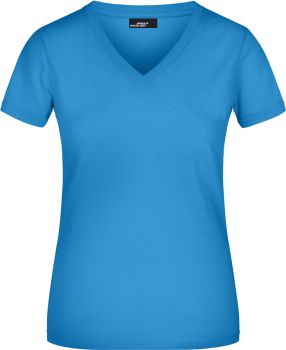 James & Nicholson | Dámské tričko s výstřihem do V turquoise L