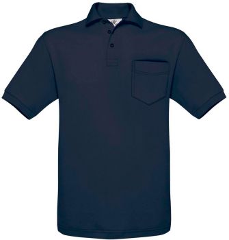 B&C | Piqué polo s náprsní kapsou navy M