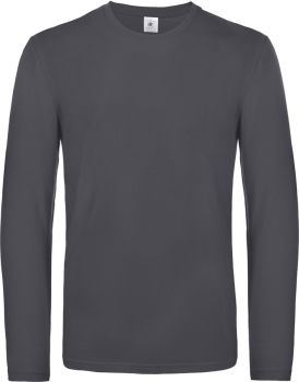 B&C | Tričko s dlouhým rukávem z těžké bavlny dark grey XL