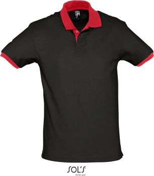 SOL'S | 2-barevné piqué polo z těžké bavlny black/red M