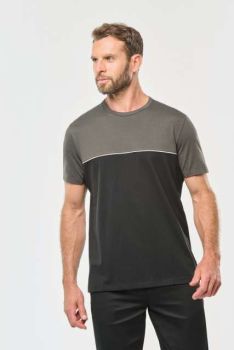 UNISEX ECO-FRIENDLY SHORT SLEEVE TWO-TONE T-SHIRT Black/Dark Grey XL