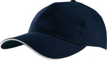 SANDWICH PEAK CAP - 5 PANELS Navy/White U