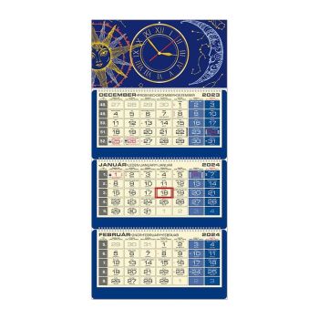 Plánovací kalendár LUXUS 3M modrý 2024