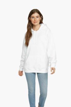 SOFTSTYLE® MIDWEIGHT FLEECE ADULT HOODIE White L