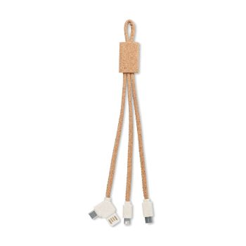 CABIE Nabíjecí kabel 3v1 v korku beige