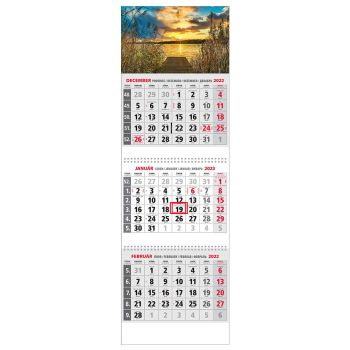 Plánovací kalendár KLASIK 3M sivý 2023  Obrázok E