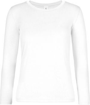 B&C | Dámské tričko z těžké bavlny s dlouhým rukávem white M