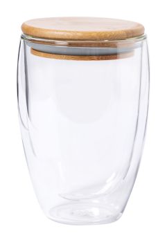 Tobby glass thermo mug transparent , natural