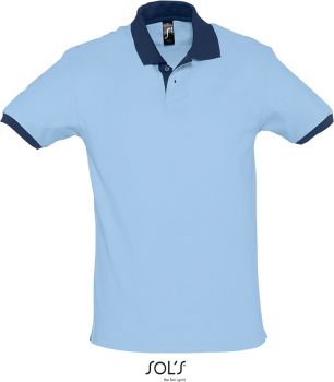 SOL'S | 2-barevné piqué polo z těžké bavlny sky/french navy XS