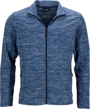 James & Nicholson | Pánská melírovaná fleecová bunda blue melange/navy M