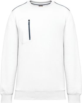 Kariban | Pracovní mikina "Day-to-Day" white/navy M