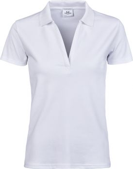 Tee Jays | Dámské luxusní elastické polo s výstřihem do V white M