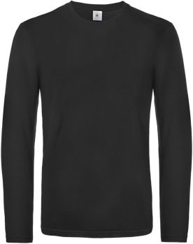 B&C | Tričko s dlouhým rukávem z těžké bavlny black L