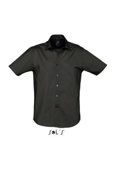 SOL'S BROADWAY - SHORT SLEEVE STRETCH MEN'S SHIRT Black S