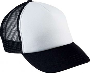 KIDS' TRUCKER MESH CAP - 5 PANELS White/Black U
