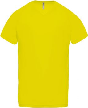 Kariban ProAct | Pánské sportovní tričko s výstřihem do V fluorescent yellow XS