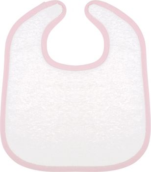 Kariban | Dětský froté bryndák white/pink onesize