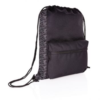 Reflexný šnúrkový batoh z RPET AWARE™ čierna
