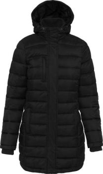 LADIES' LIGHTWEIGHT HOODED PADDED PARKA Black M