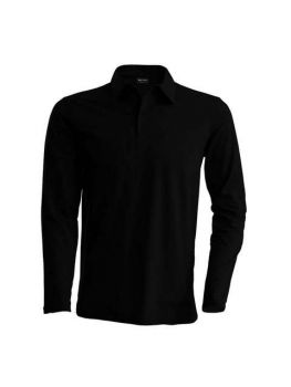 MEN'S LONG-SLEEVED POLO SHIRT Black L