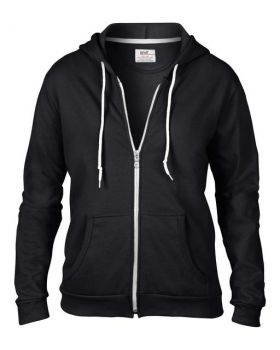 WOMEN'S FULL-ZIP HOODED FLEECE Black XL