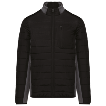 MEN'S BI-MATERIAL PADDED JACKET Black/Dark Grey Heather L