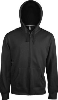 MEN'S FULL ZIP HOODED SWEATSHIRT Black L