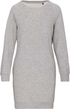 ORGANIC FLEECE LOUNGE DRESS Light Grey Heather S