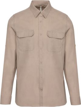 Kariban | Popelínová košile s dlouhým rukávem "Safari" beige 3XL