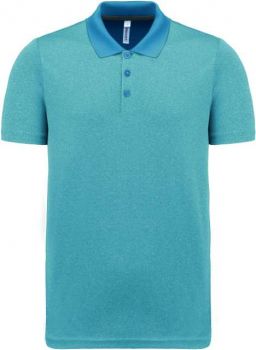 ADULT SHORT-SLEEVED MARL POLO SHIRT Steel Blue Heather M