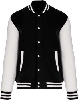 UNISEX TEDDY FLEECE JACKET Black/White M