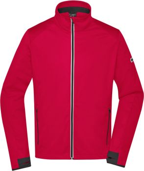 James & Nicholson | Pánská 3-vrstvá sportovní softshellová bunda light red/black L