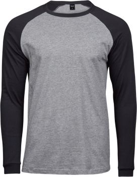 Tee Jays | Pánské baseballové tričko s dlouhým rukávem heather/black L