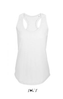 SOL'S MOKA - WOMEN’S RACER BACK TANK TOP White L